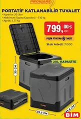 PROWARE PORTATİF KATLANABİLİR TUVALET